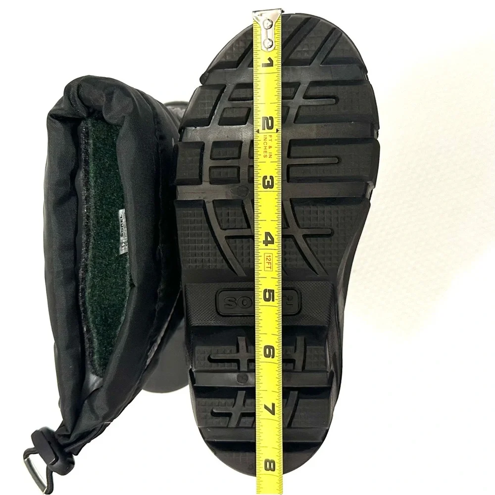 Sorel Toddler 12 Black Insulated Snow Boots Velcro Ankle‎ Straps Toggle Top